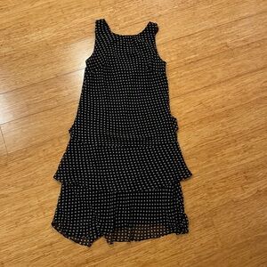 Vintage Karin Stevens sleeveless polka dot tiered ruffle dress